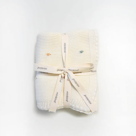 Minikind Knitted Baby Blanket - Multi Spot