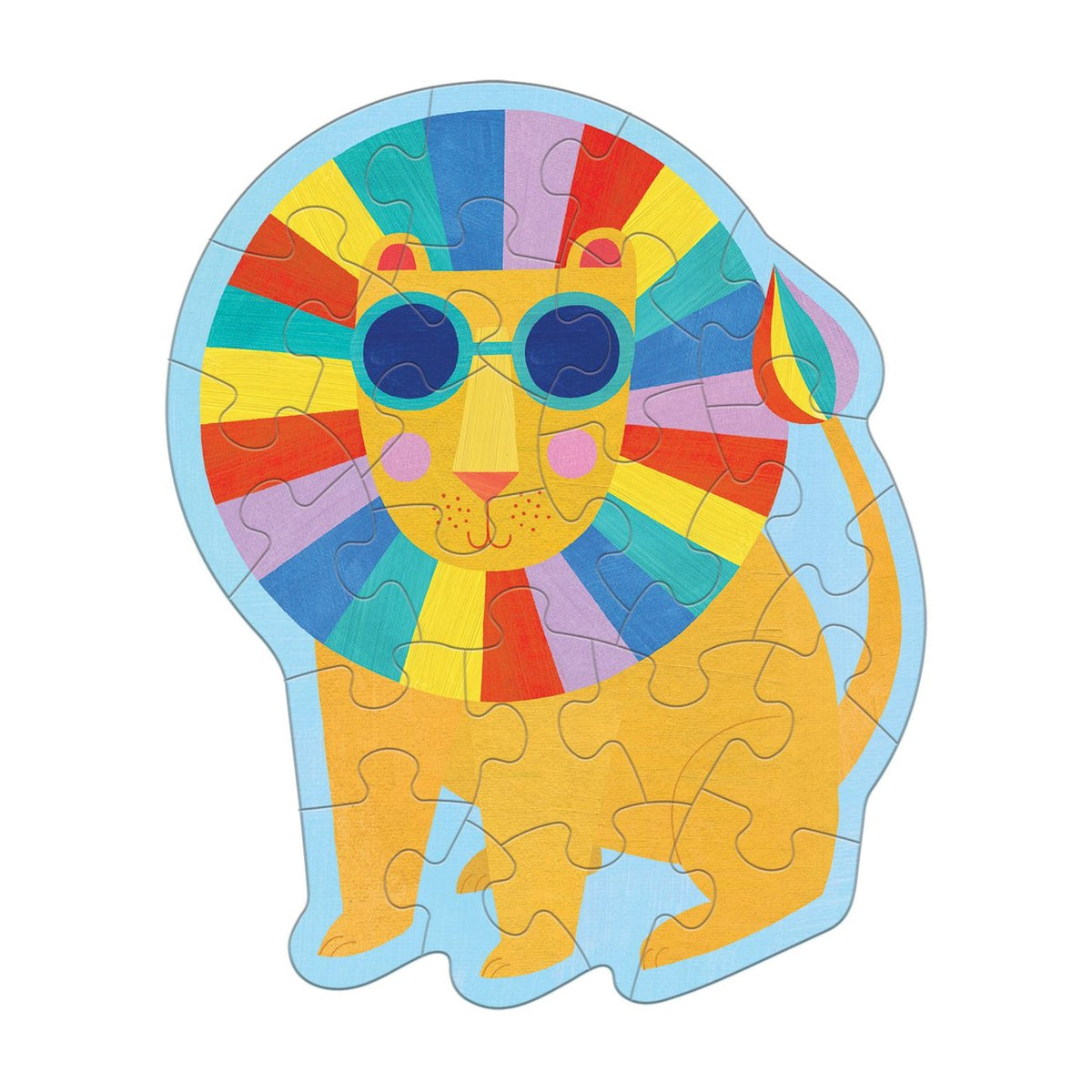 Mudpuppy 24 Piece Shaped Mini Puzzle - Rainbow Lion