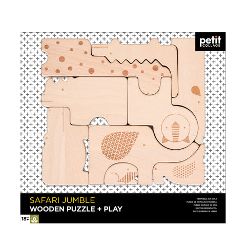 Petit Collage Safari Jungle Wooden Puzzle + Play