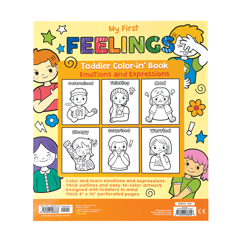 Ooly Toddler Color-in Book - My First Feelings