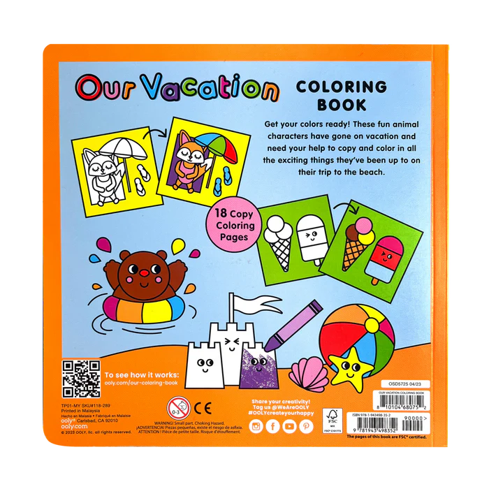 Ooly Copy Coloring Book - Our Vacation