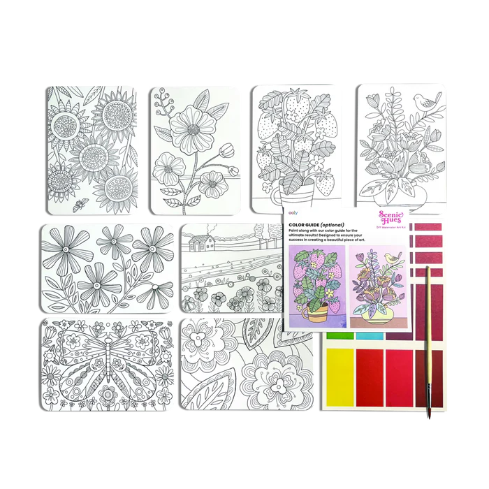 Ooly Scenic Hues DIY Watercolor Art Kit - Flowers and Gardens