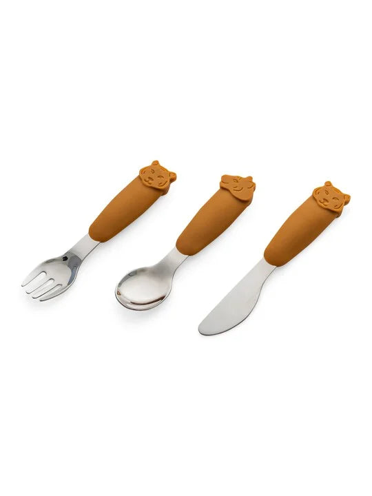 Citron Stainless Steel Cutlery with Pouch Caramel