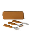 Citron Stainless Steel Cutlery with Pouch Caramel