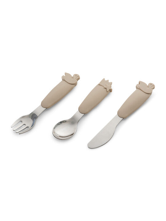 Citron Silicone Cutlery Set with Pouch Beige