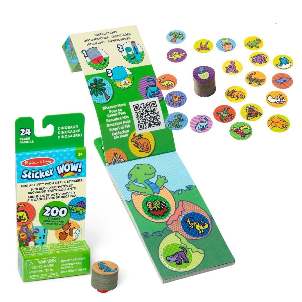 Melissa & Doug Sticker Wow Refill + Mini Activity Pad - Dinosaur