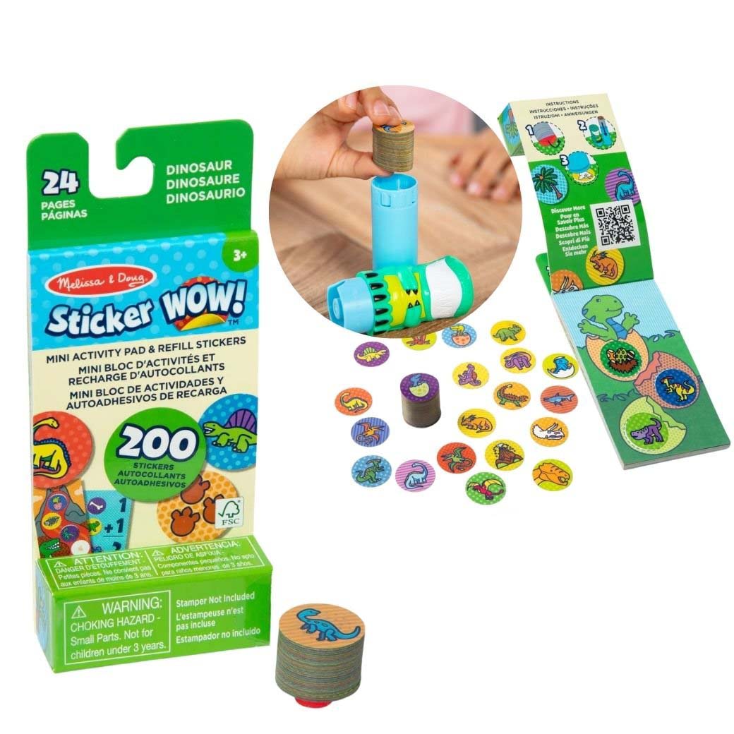 Melissa & Doug Sticker Wow Refill + Mini Activity Pad - Dinosaur