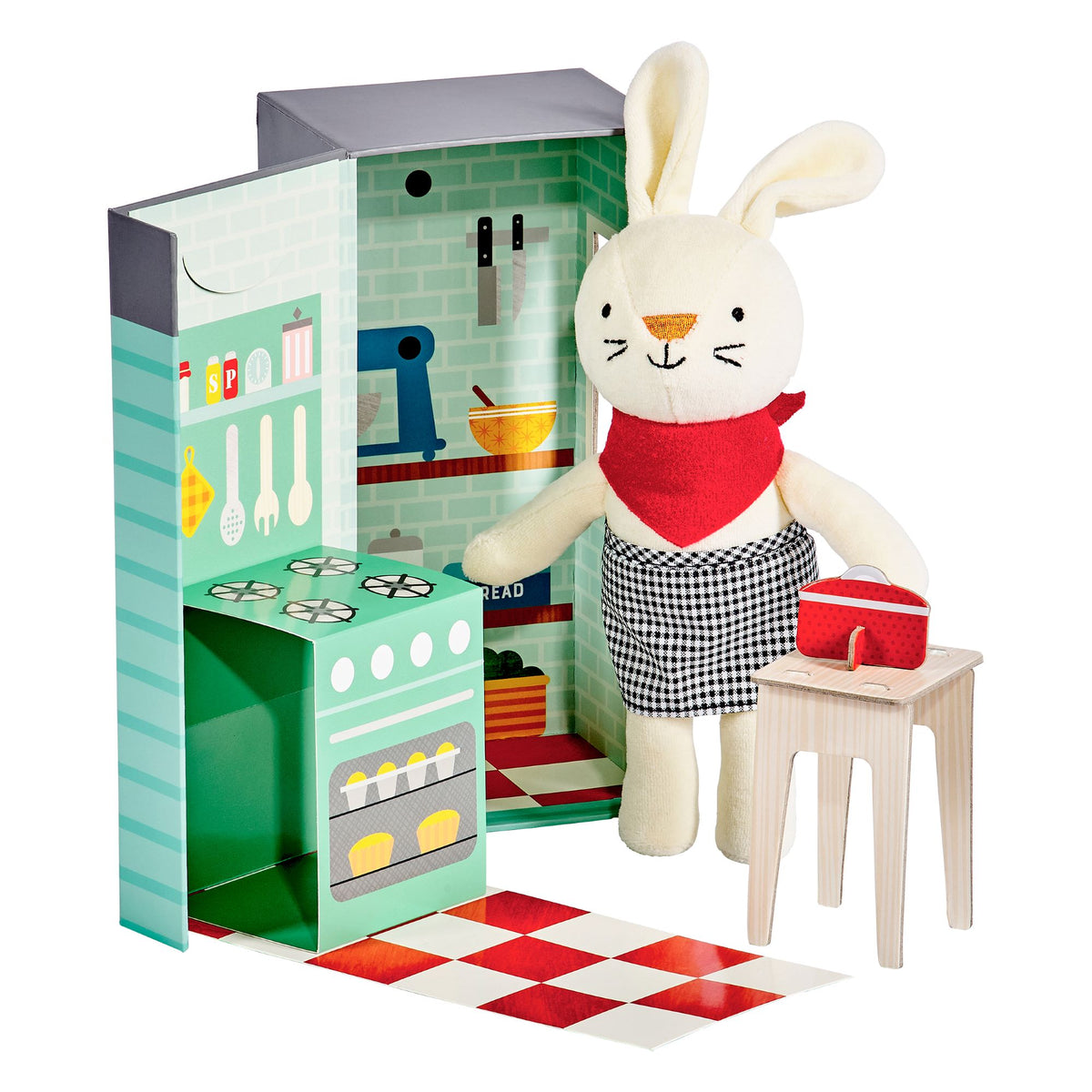 Petit Collage Rubie The Rabbit  In the Kitchen Play Set