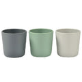 Beaba Set of 3 Silicone Anti Slip Cup - Grey/Frosty Green/Charcoal