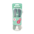 Beaba 1st Silicone Spoons Bi-Tone Set 2 Frosty Green-Velvet Grey
