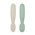 Beaba Set of 2 Silicone Pre Spoons - Sage Green/Velvet Grey