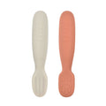 Beaba Set of 2 Silicone Pre Spoons - Terracotta/Velvet Grey