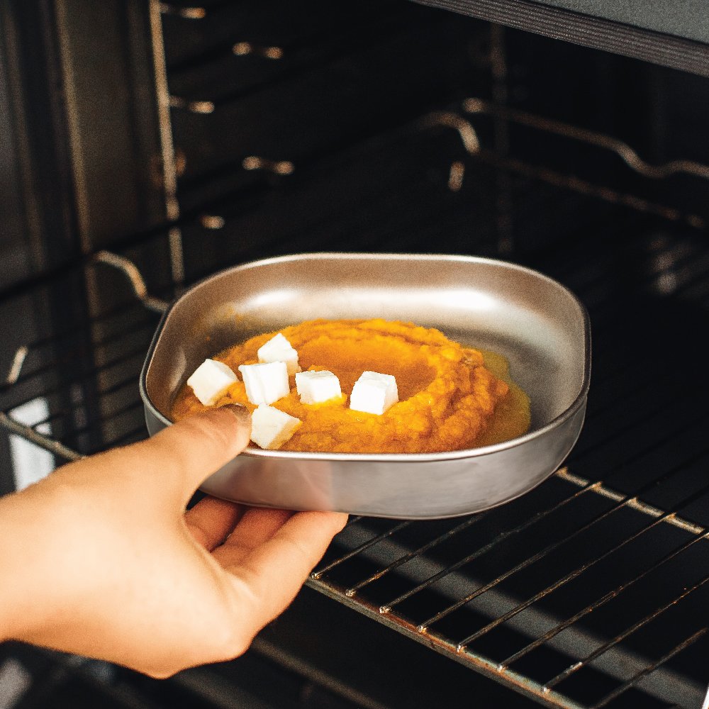 Beaba Microwave Safe Stainless Steel Meal Set - Terracotta