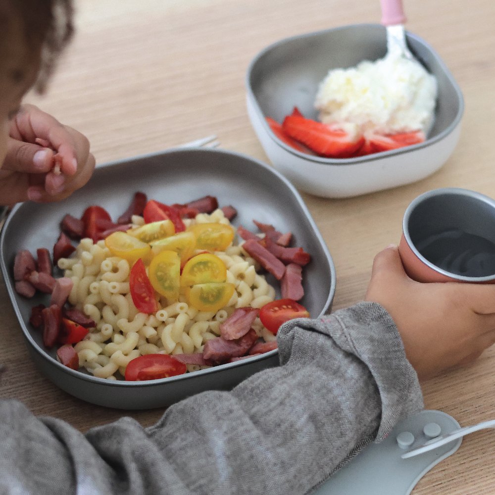 Beaba Microwave Safe Stainless Steel Meal Set - Terracotta