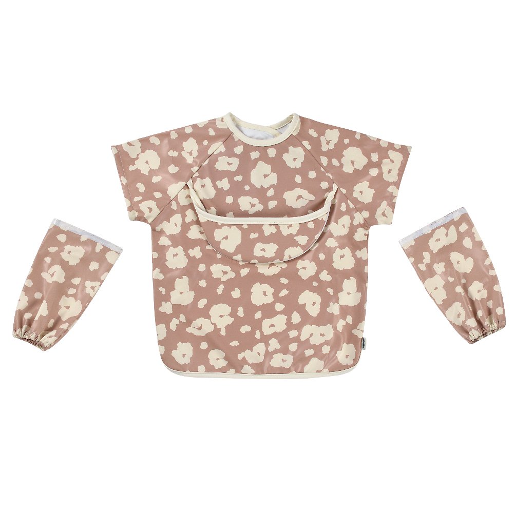 Beaba 2 in 1 Bib with Removable Sleeves and Pocket - Savannah