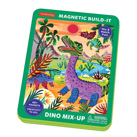 Mudpuppy Magnetic Tin Playsets - Dino Mix-Up