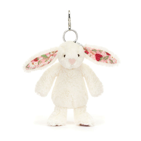 Jellycat Bashful Bunny Bag Charm Blossom Cream 'Berry'