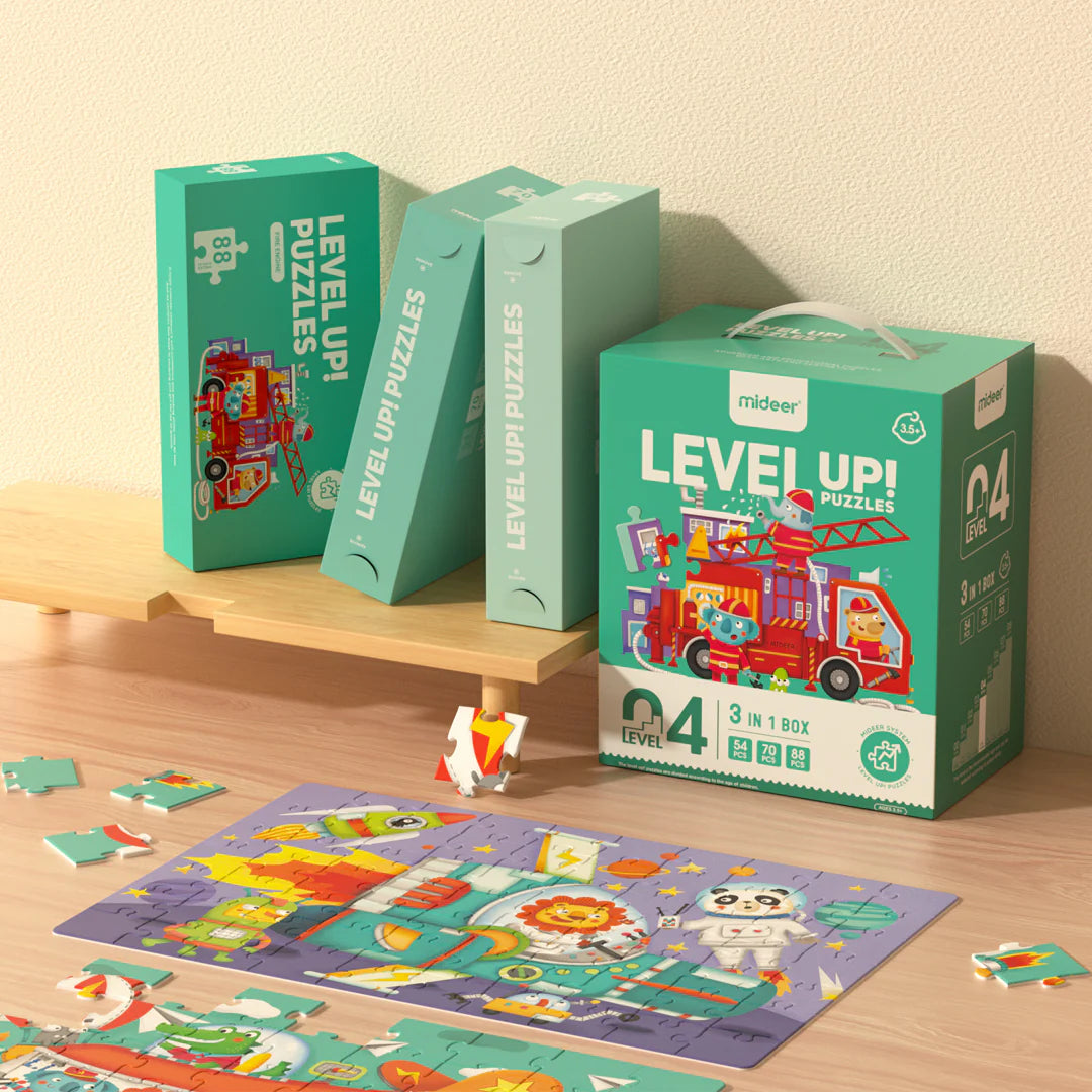 Mideer Level Up 4in1 Puzzle Set - Transportation