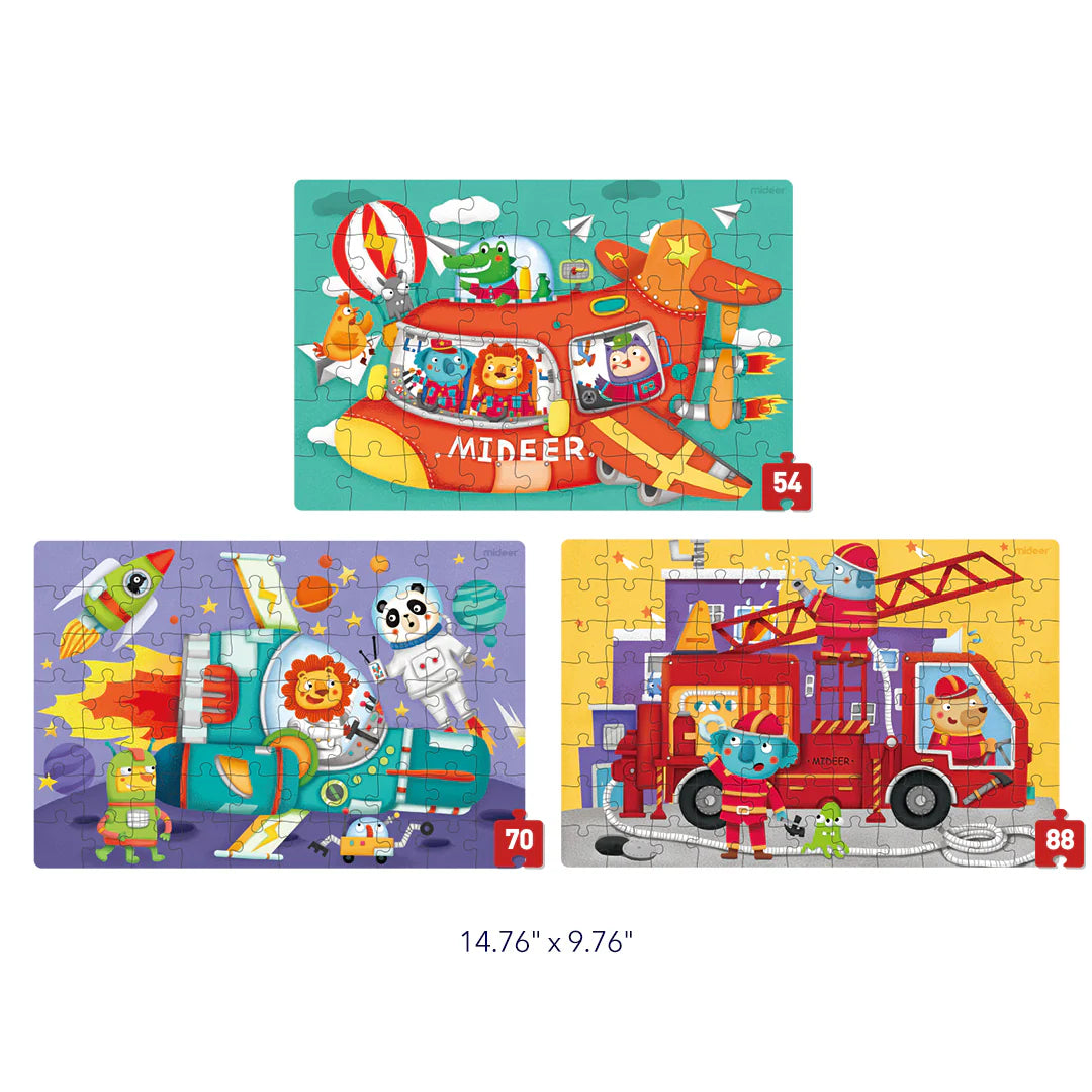 Mideer Level Up 4in1 Puzzle Set - Transportation