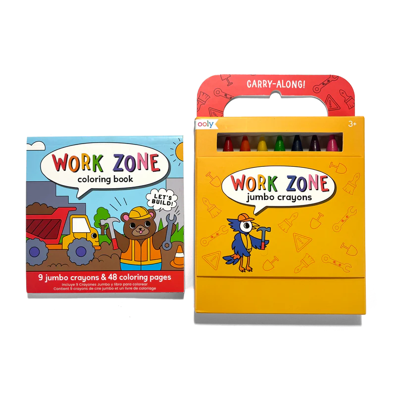 Ooly Carry Along Coloring Book Set - Work Zone
