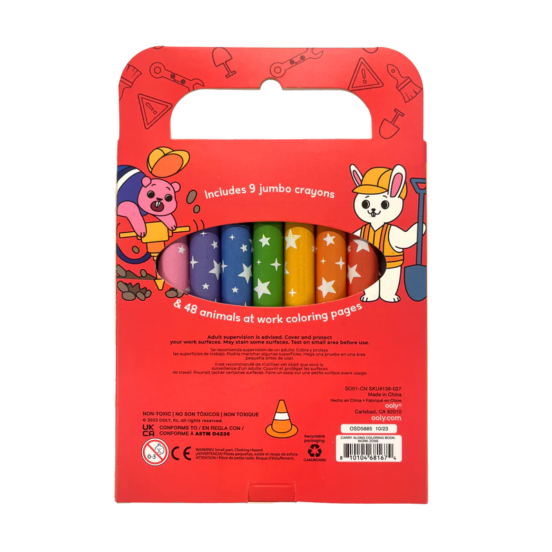Ooly Carry Along Coloring Book Set - Work Zone
