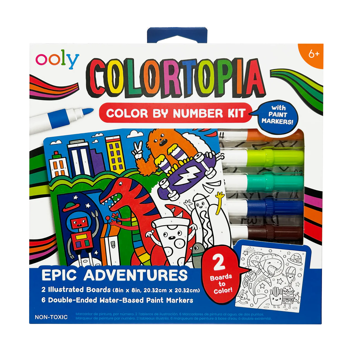 Ooly Colortopia Color By Number Paint Marker Kit - Epic Adventures