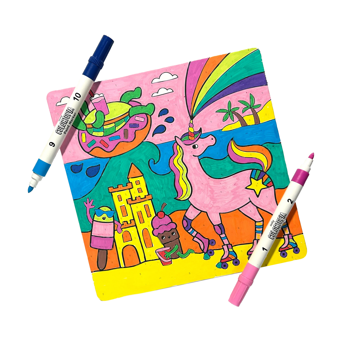 Ooly Colortopia Color By Number Paint Marker Kit - Unicorn Funland