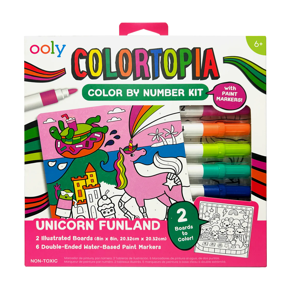 Ooly Colortopia Color By Number Paint Marker Kit - Unicorn Funland