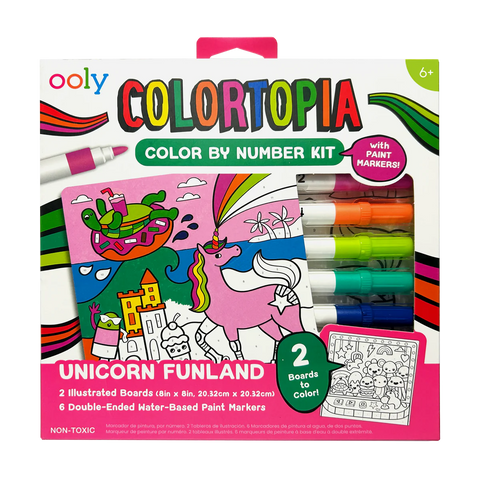 Ooly Colortopia Color By Number Paint Marker Kit - Unicorn Funland