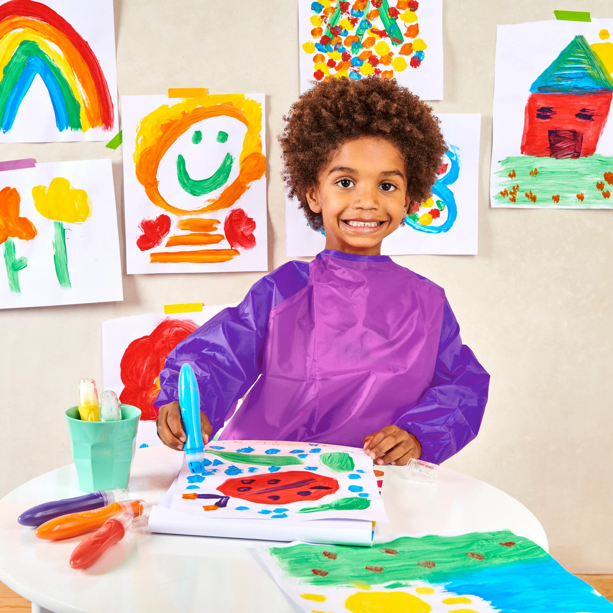 Ooly Easy Squeezy Squeezable Poster Paint Brushes - Set of 6