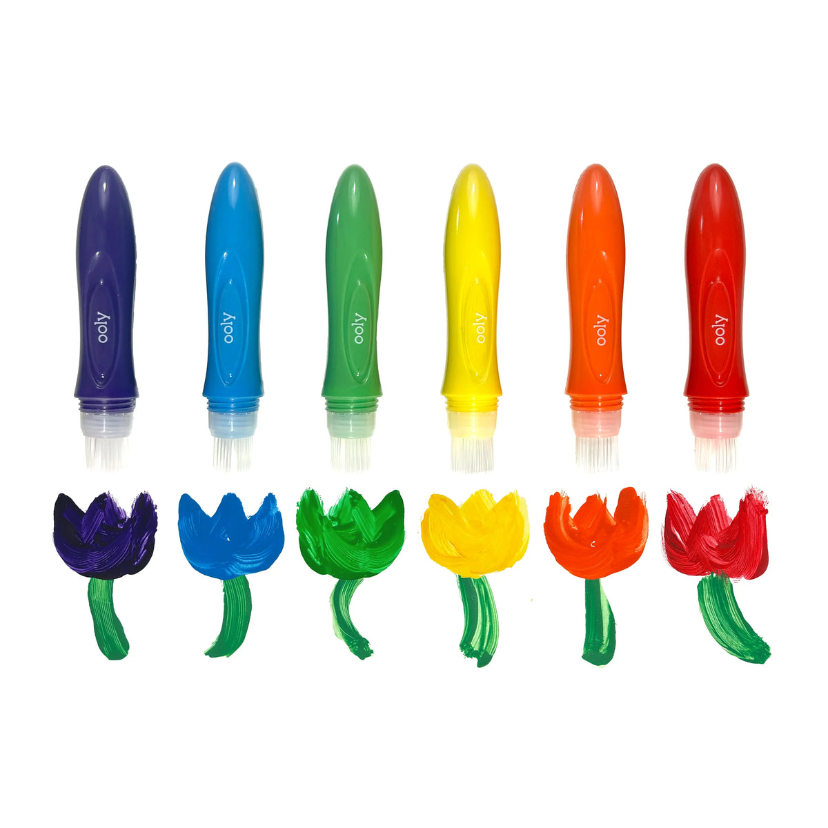 Ooly Easy Squeezy Squeezable Poster Paint Brushes - Set of 6