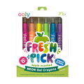 Ooly Fresh Pick Apple Scented Neon Gel Crayons - Set of 6