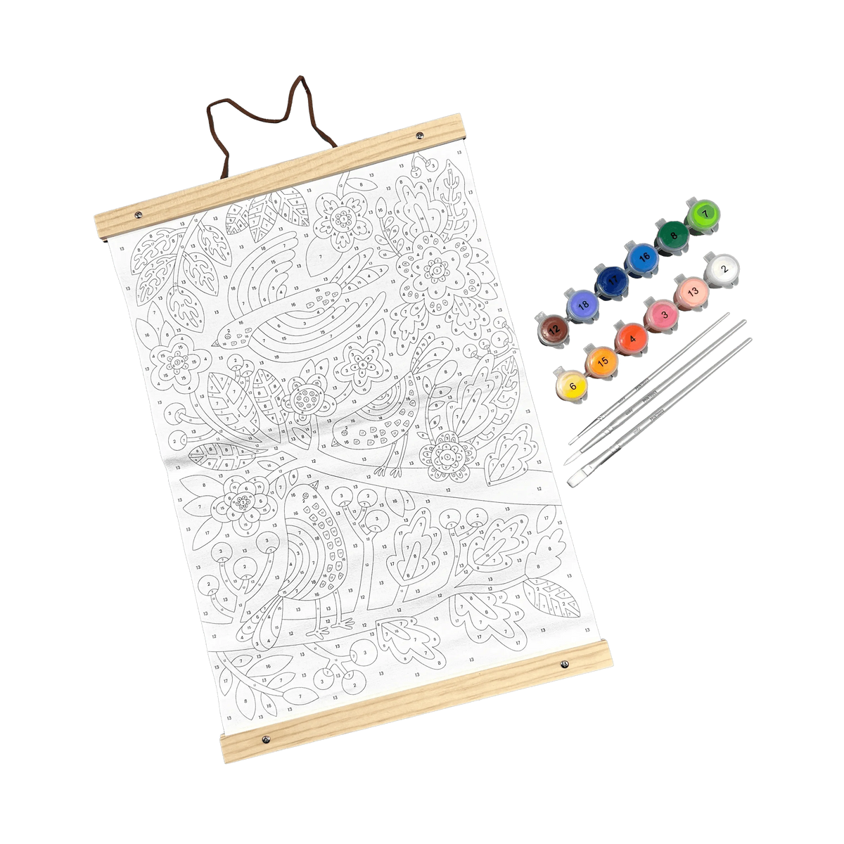 Ooly Paintology Paint-By-Number Canvas Kit - Blue Birds