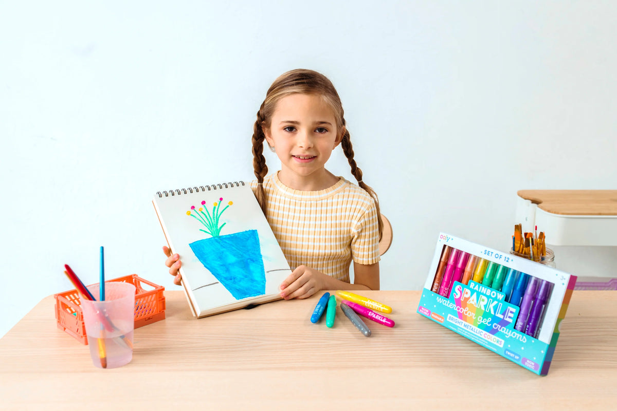 Ooly Rainbow Sparkle Metallic Watercolor Gel Crayons - Set of 12