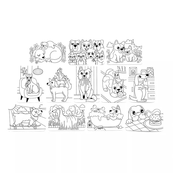 Ooly Undercover Art Hidden Pattern Coloring Activity - Dog Days