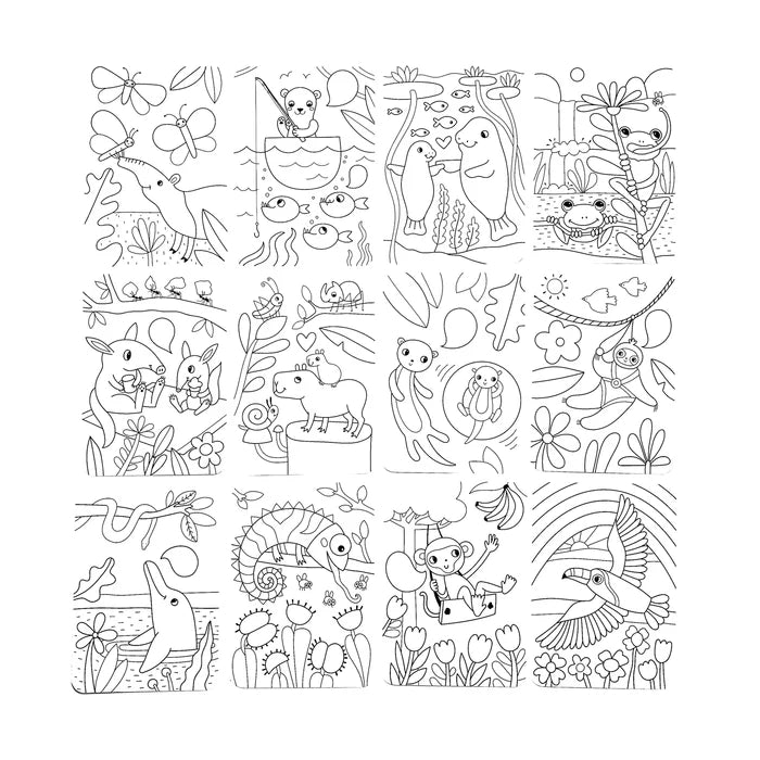 Ooly Undercover Art Hidden Pattern Coloring Activity - Rainforest Fun