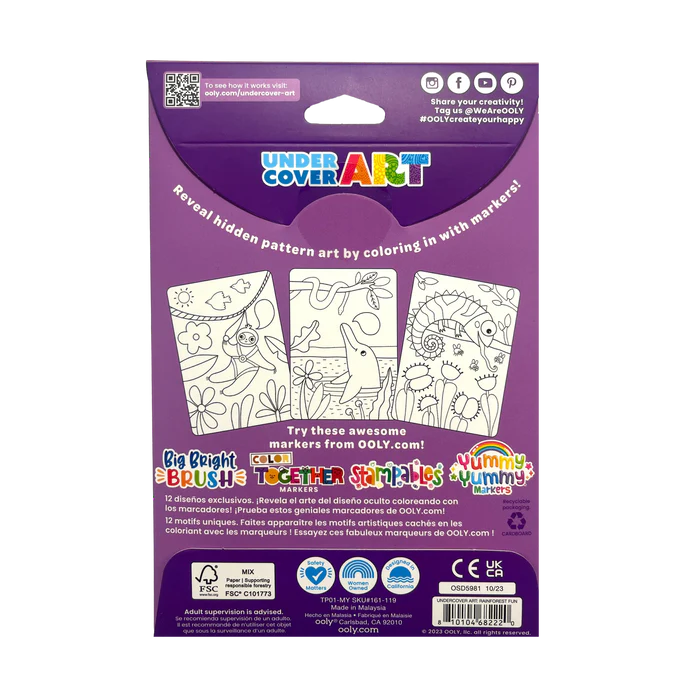 Ooly Undercover Art Hidden Pattern Coloring Activity - Rainforest Fun