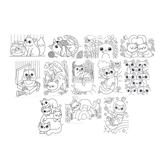 Ooly Undercover Art Hidden Pattern Coloring Activity - Smitten Kittens