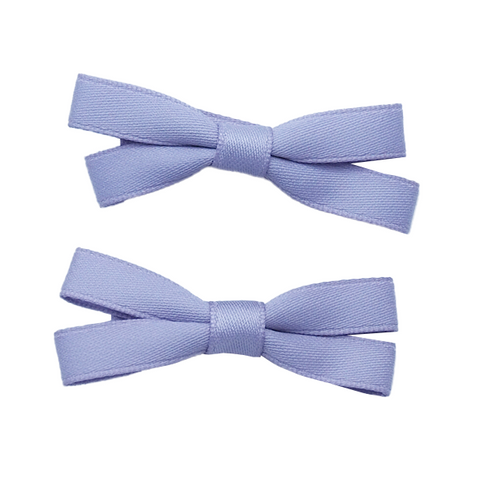 Little Canary Hair Clips Ribbon Bow Purple