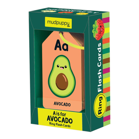Mudpuppy Ring Flash Cards - A is for Avocado