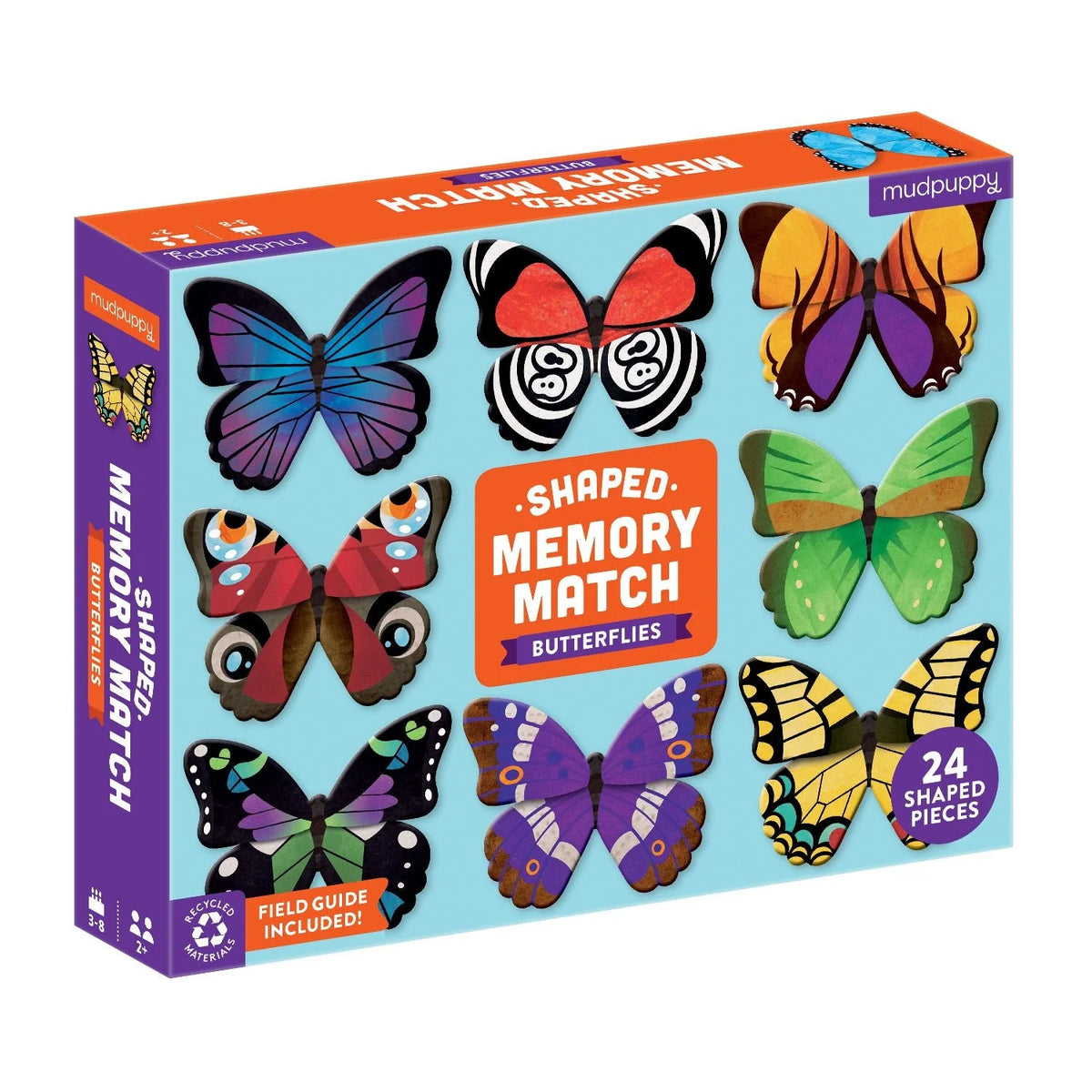 Mudpuppy Shaped Memory Match - Butterflies