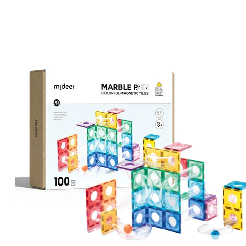 Mideer Colorful Magnetic Tiles - Marble Run 100 PCs