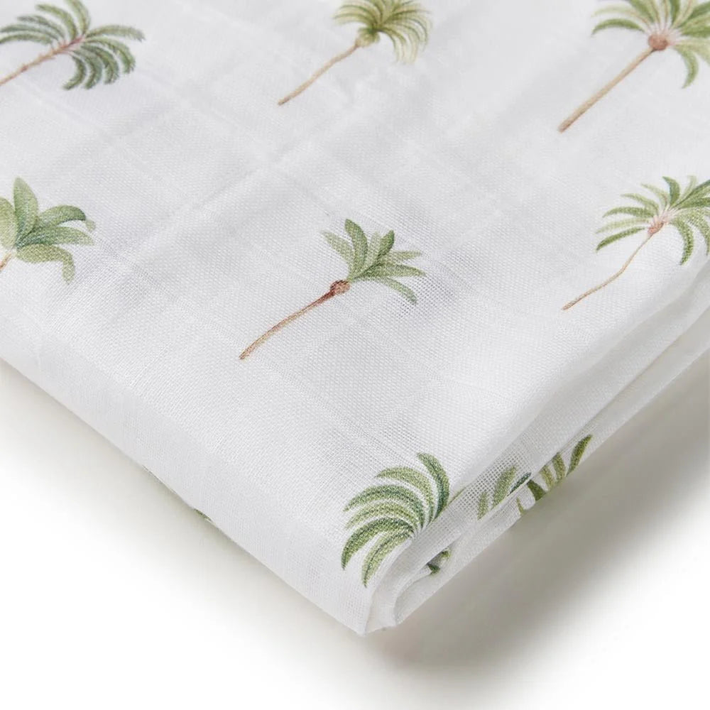 Snuggle Hunny Organic Muslin Wrap - Green Palm