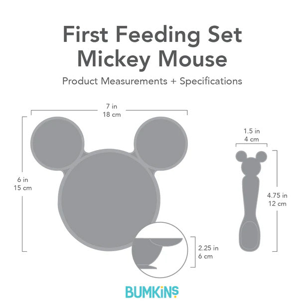 Bumkins First Feeding Set - Disney Mickey Light Blue