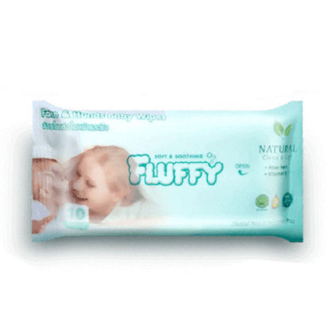 Fluffy Face & Hands Baby Wipes 10 sheets
