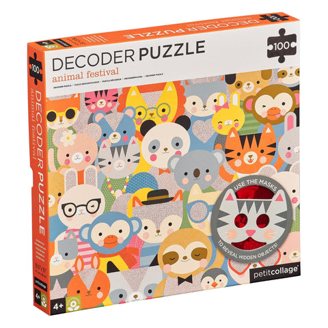 Petit Collage Animal Festival Decoder Puzzle