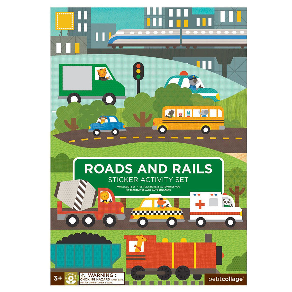 Petit Collage Roads & Rails Sticker Activity Set