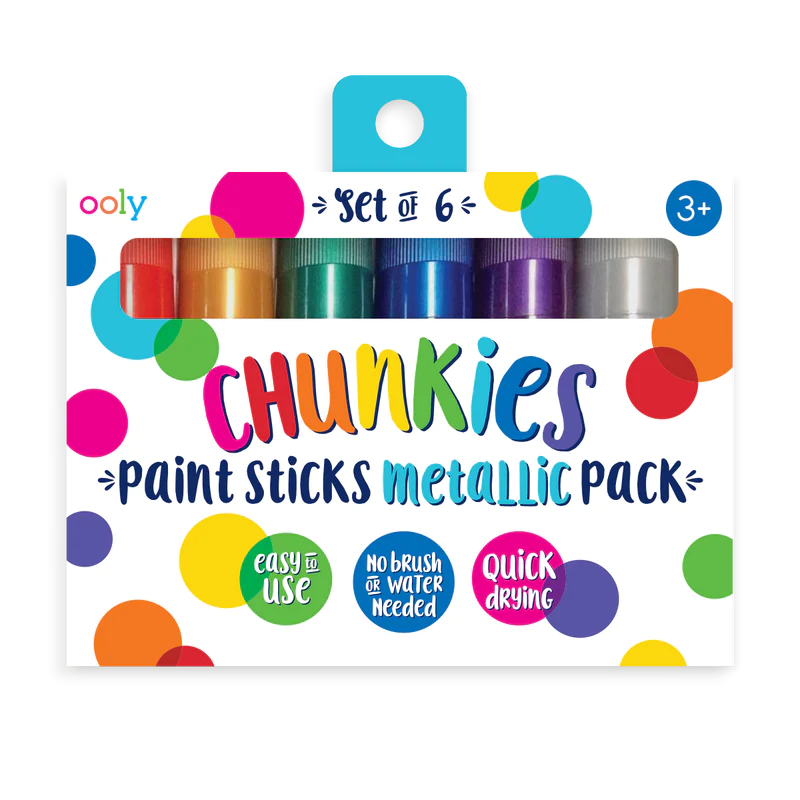Ooly Chunkies Paint Sticks - Metallic Set of 6