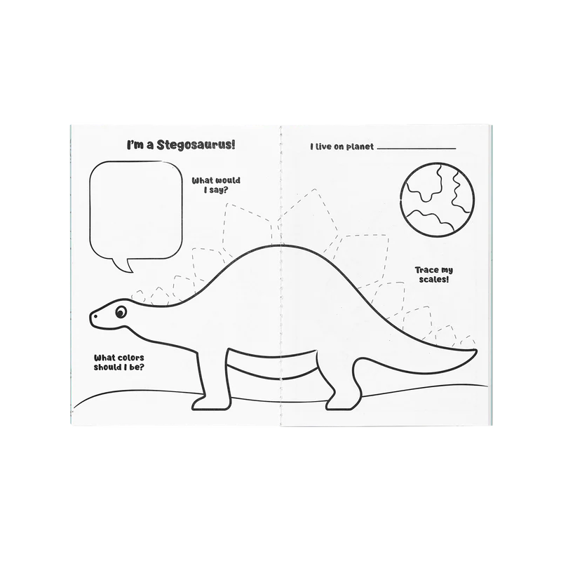 Ooly Mini Traveler Coloring + Activity Kit - Dinosaurs in Space