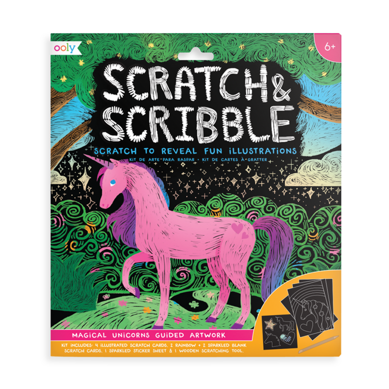 Ooly Scratch and Scribble Scratch Art Kit - Magical Unicorn